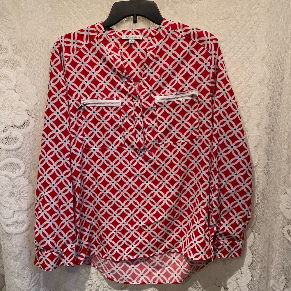 Women’s red print shirt